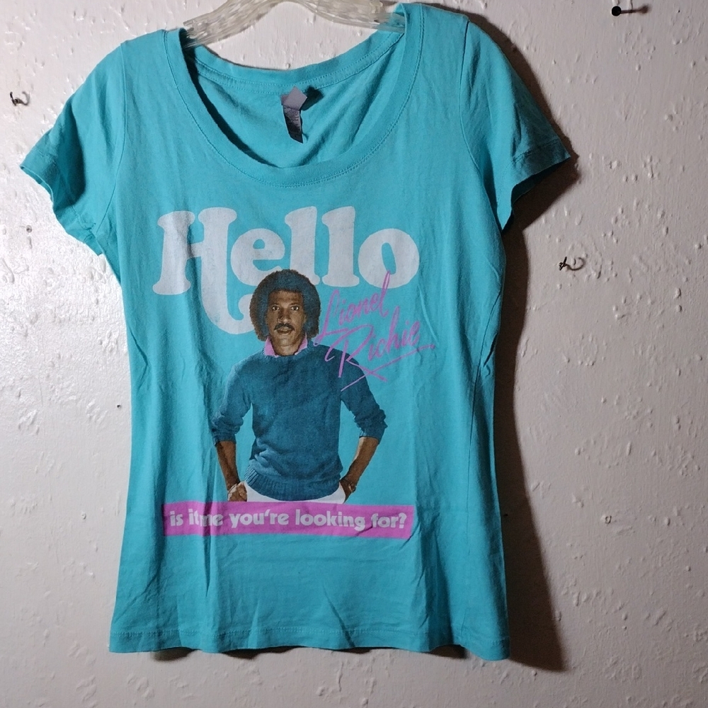 Next Level,Turquoise 'Hello'Size L, Graphic Women's Tee,